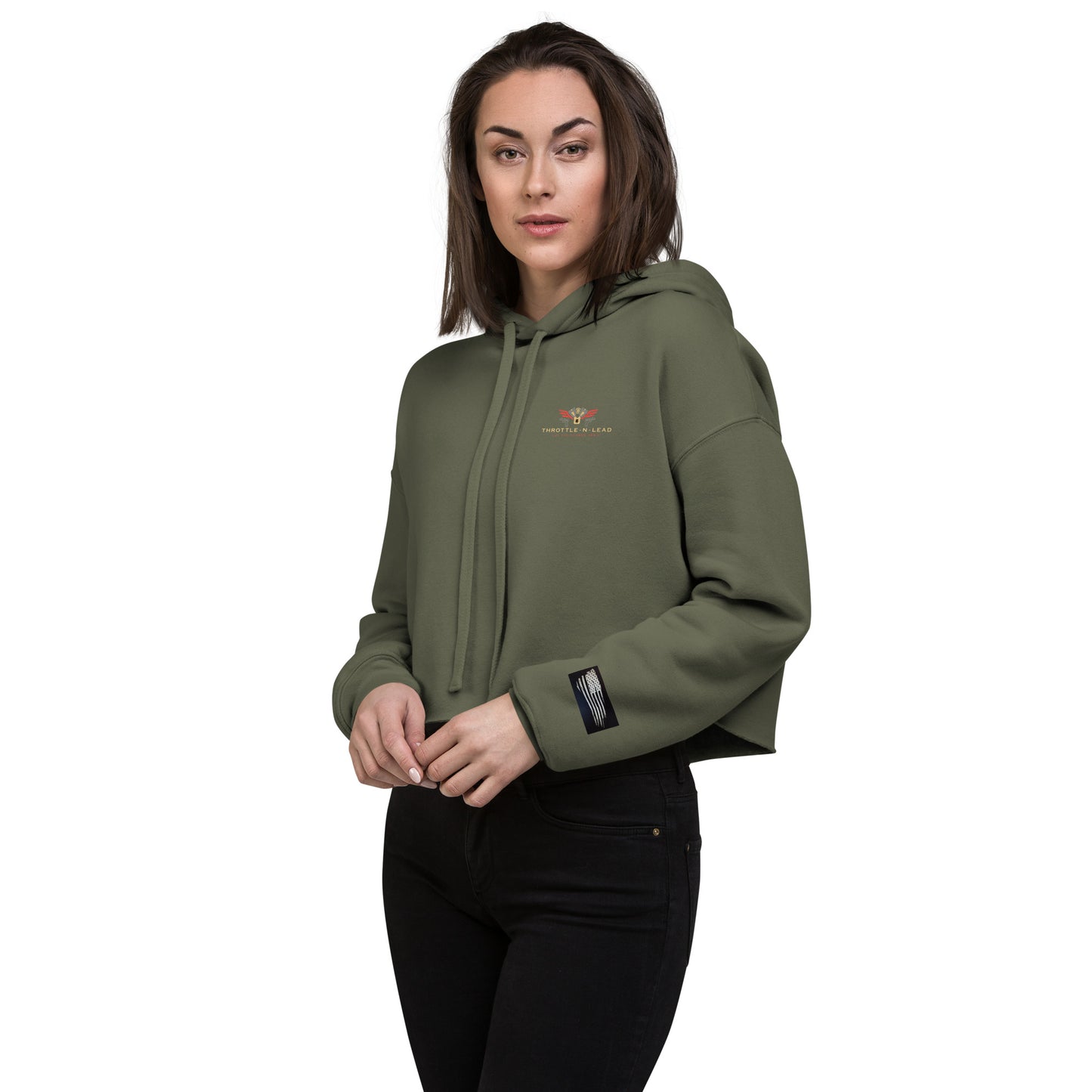 Throttle-N-Lead HFD women's crop hoodie