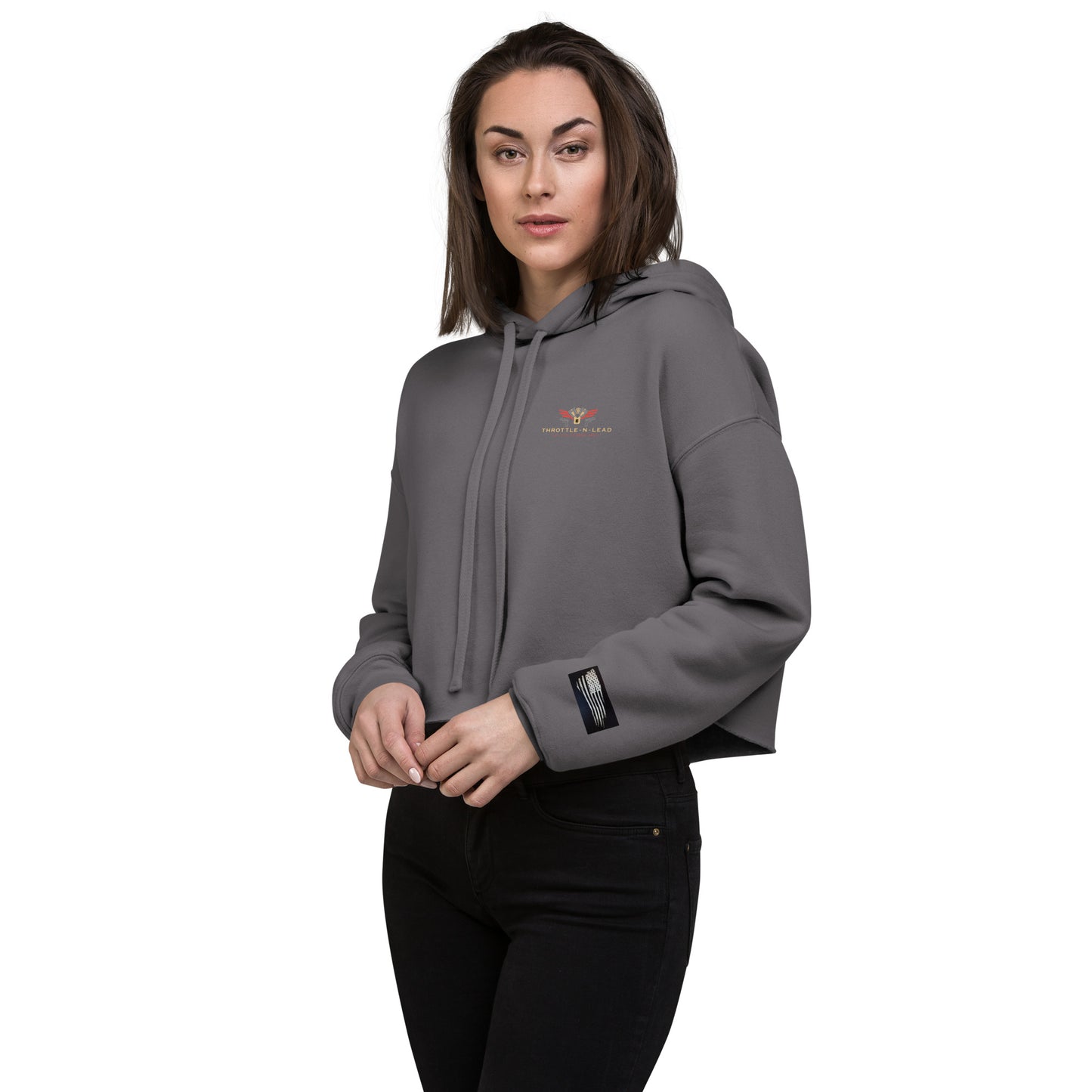 Throttle-N-Lead HFD women's crop hoodie