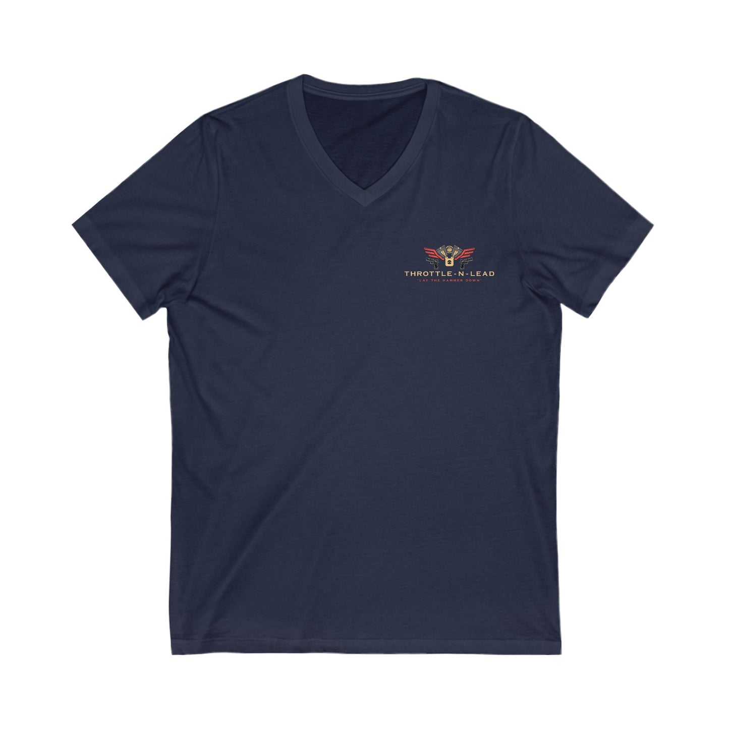 Throttle N Lead Unisex Jersey Short Sleeve V-Neck Tee