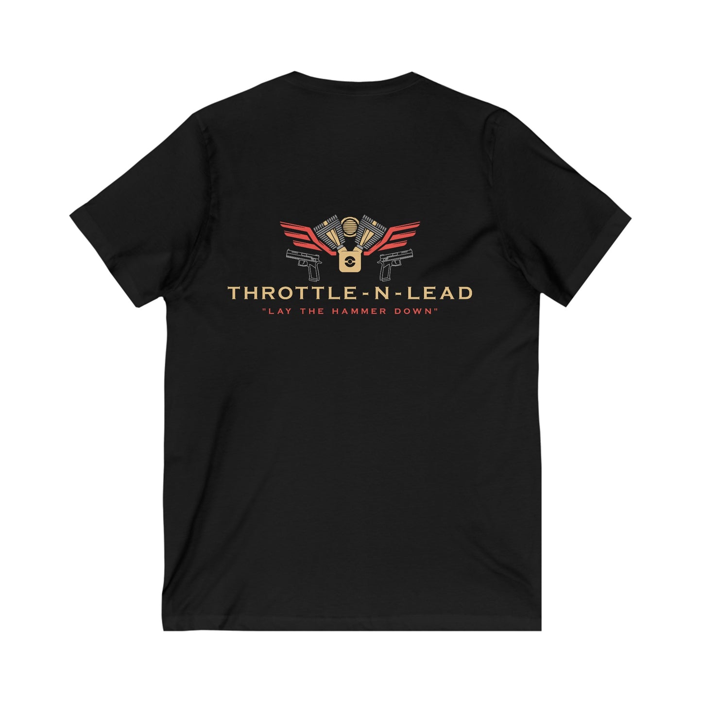 Throttle N Lead Unisex Jersey Short Sleeve V-Neck Tee