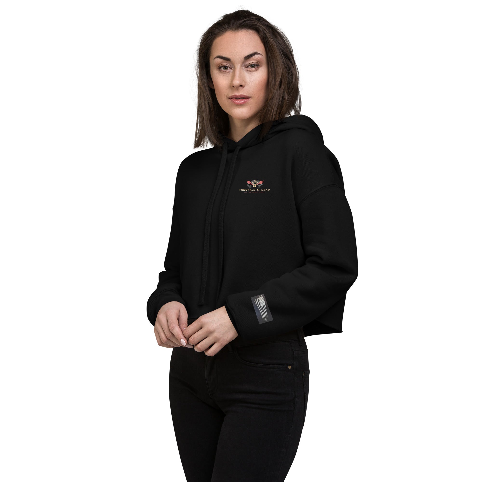 Throttle-N-Lead HFD women's crop hoodie